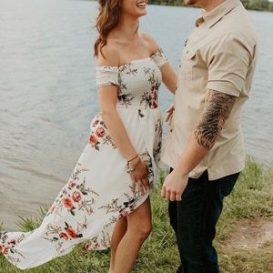 Women’s Floral Off-the-Shoulder Midi Dress